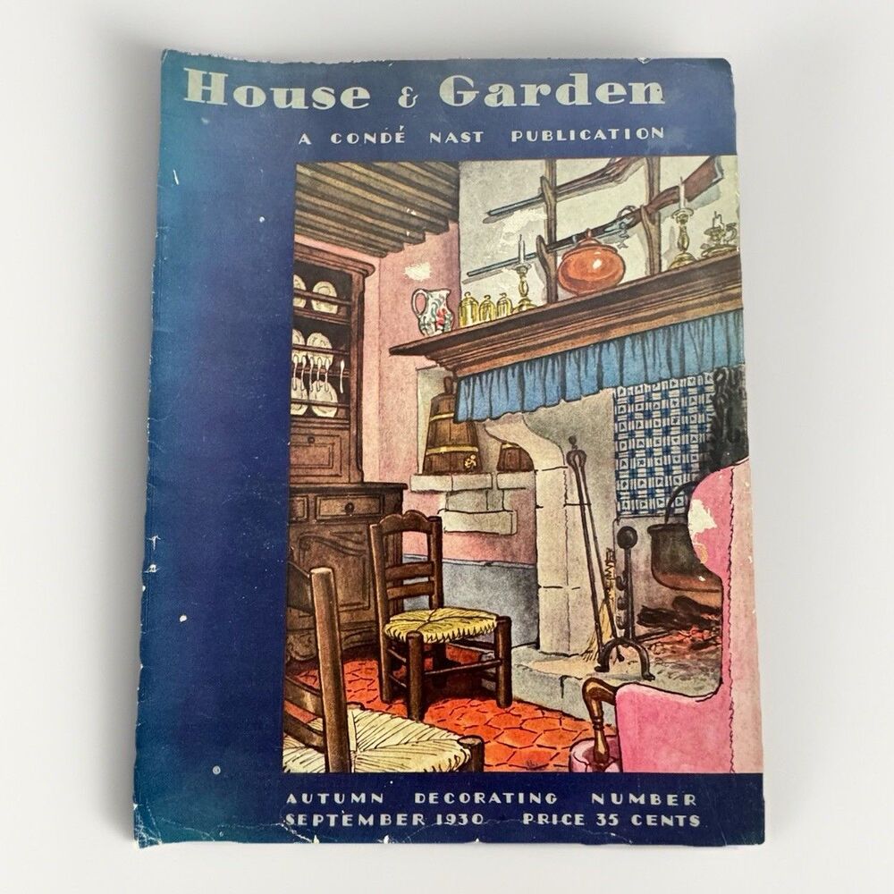 House and Garden Conde Nast Magazine September  1930 Brissaud Cover Tiffany Ads
